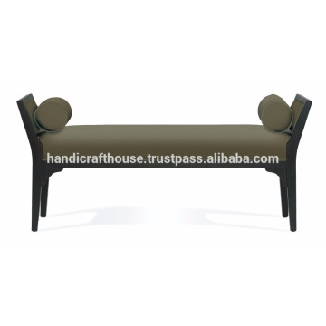 Solid wood fabric long living room bench